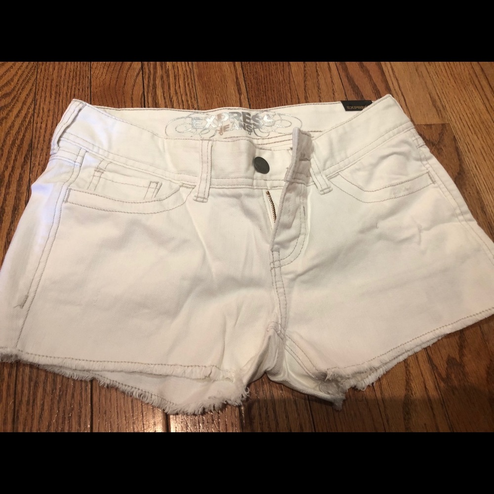White denim shorts